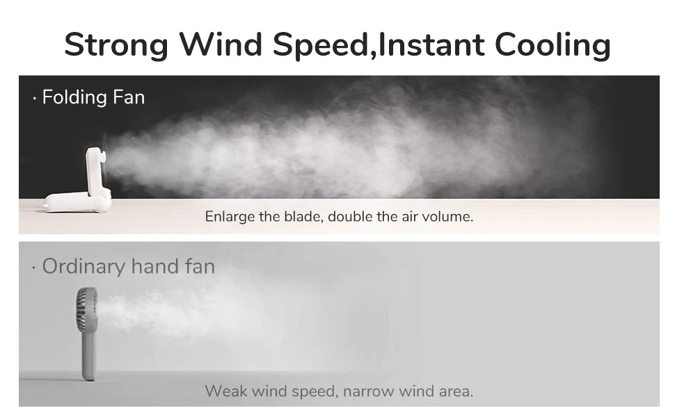 3-in-1 Mini Handheld Fan – USB, Power Bank & Light