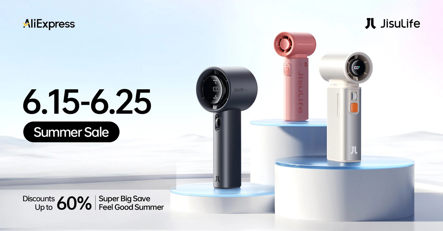 3-in-1 Mini Handheld Fan – USB, Power Bank & Light