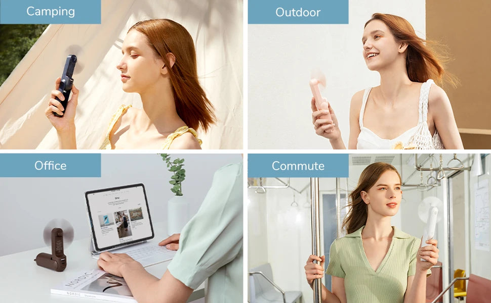 3-in-1 Mini Handheld Fan – USB, Power Bank & Light