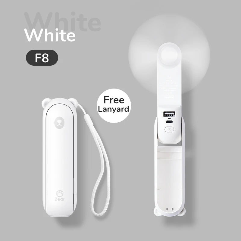 3-in-1 Mini Handheld Fan – USB, Power Bank & Light