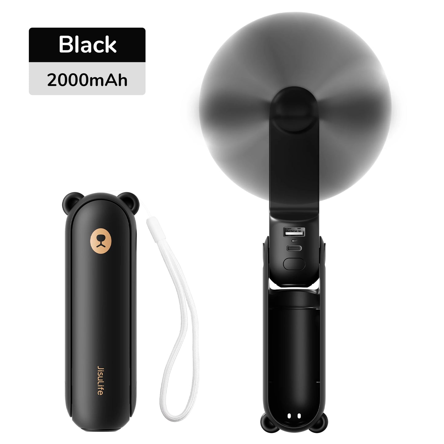 3-in-1 Mini Handheld Fan – USB, Power Bank & Light