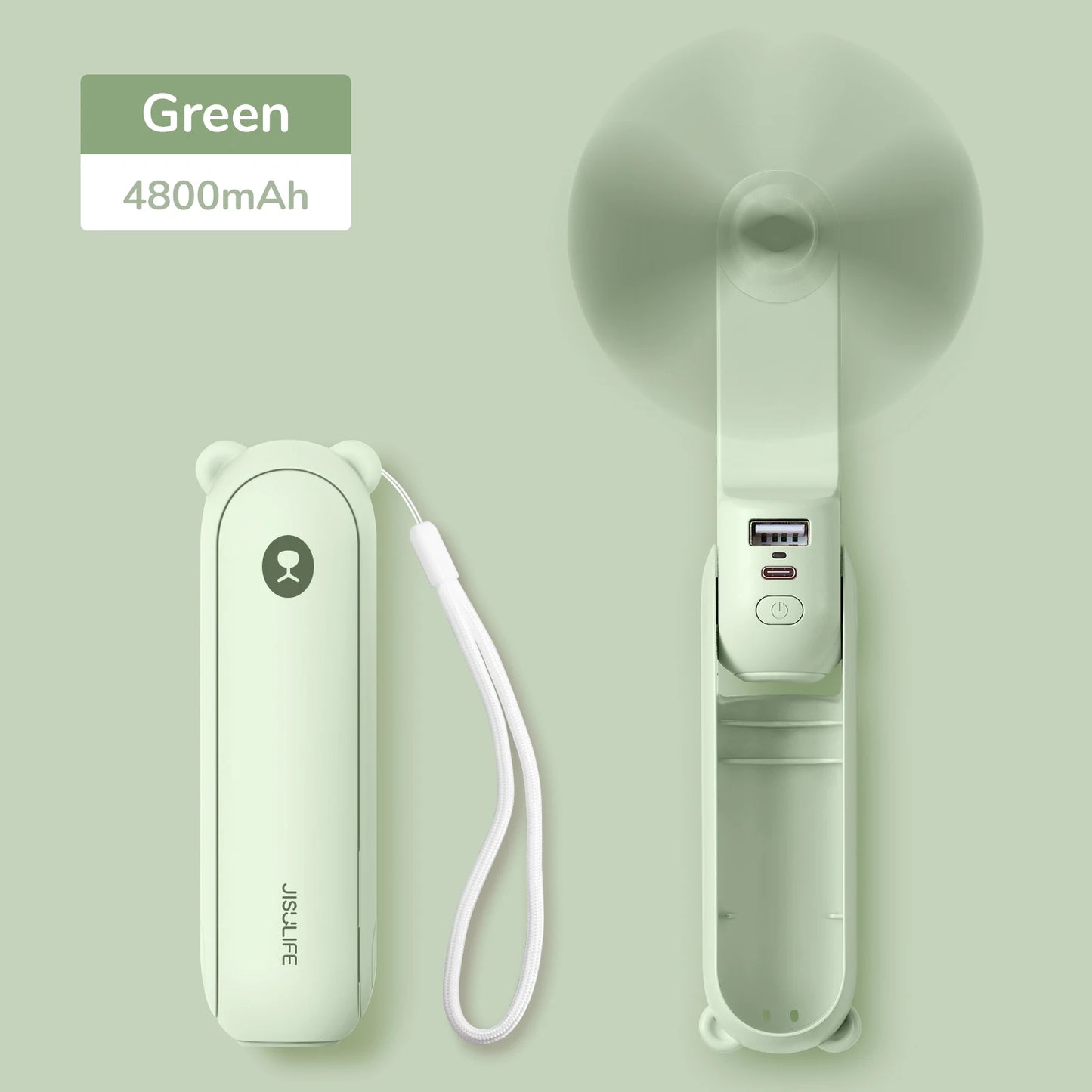 3-in-1 Mini Handheld Fan – USB, Power Bank & Light