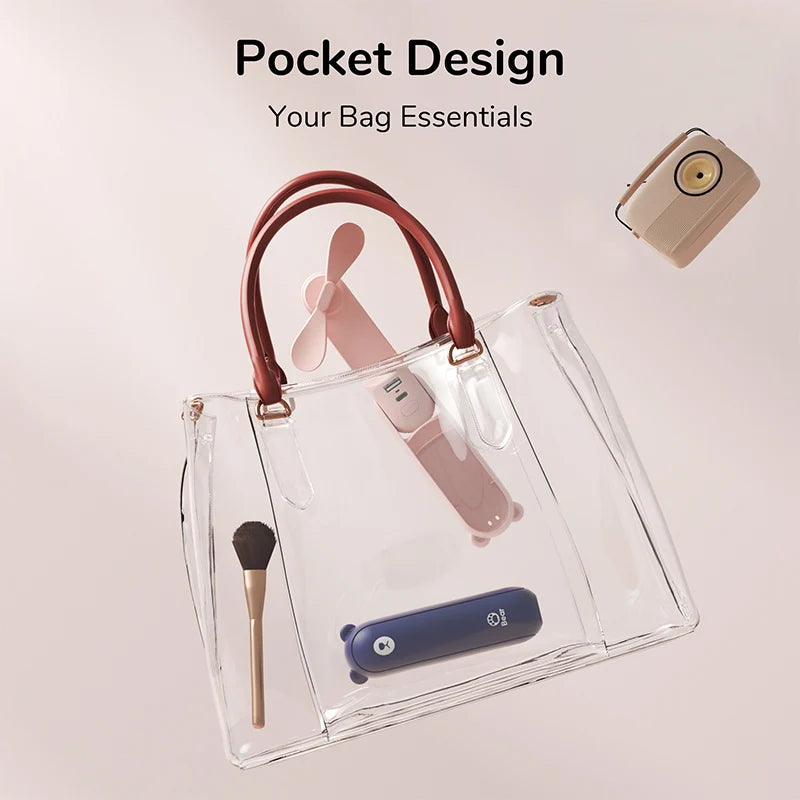 3-in-1 Mini Handheld Fan – USB, Power Bank & Light