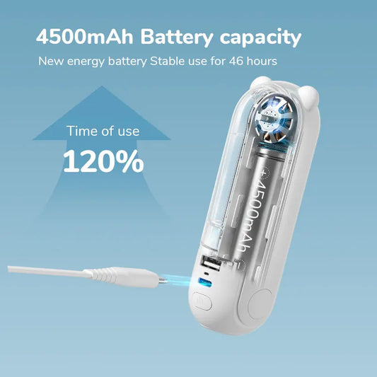 3-in-1 Mini Handheld Fan – USB, Power Bank & Light